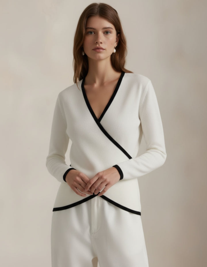 Elegance Wrap Knit Top