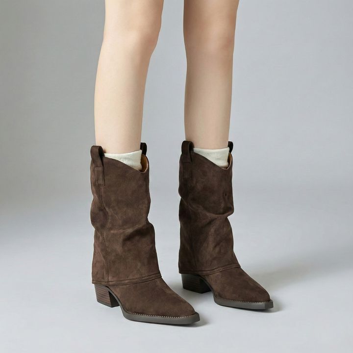 Audrey | Vintage Look Suede Boots