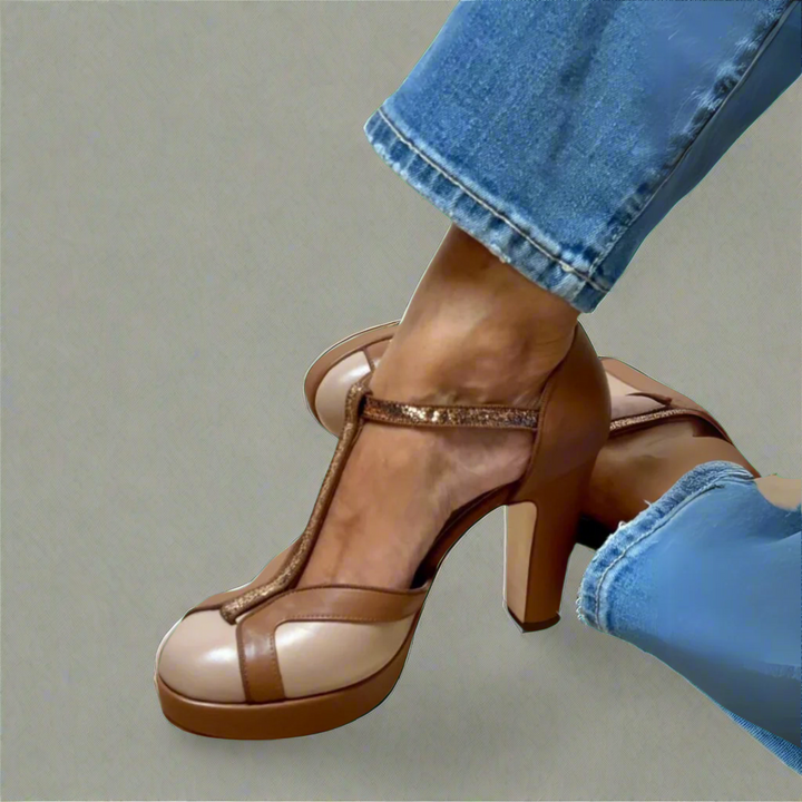 Elegant Heeled Shoe | Stylish Vintage Look Heels