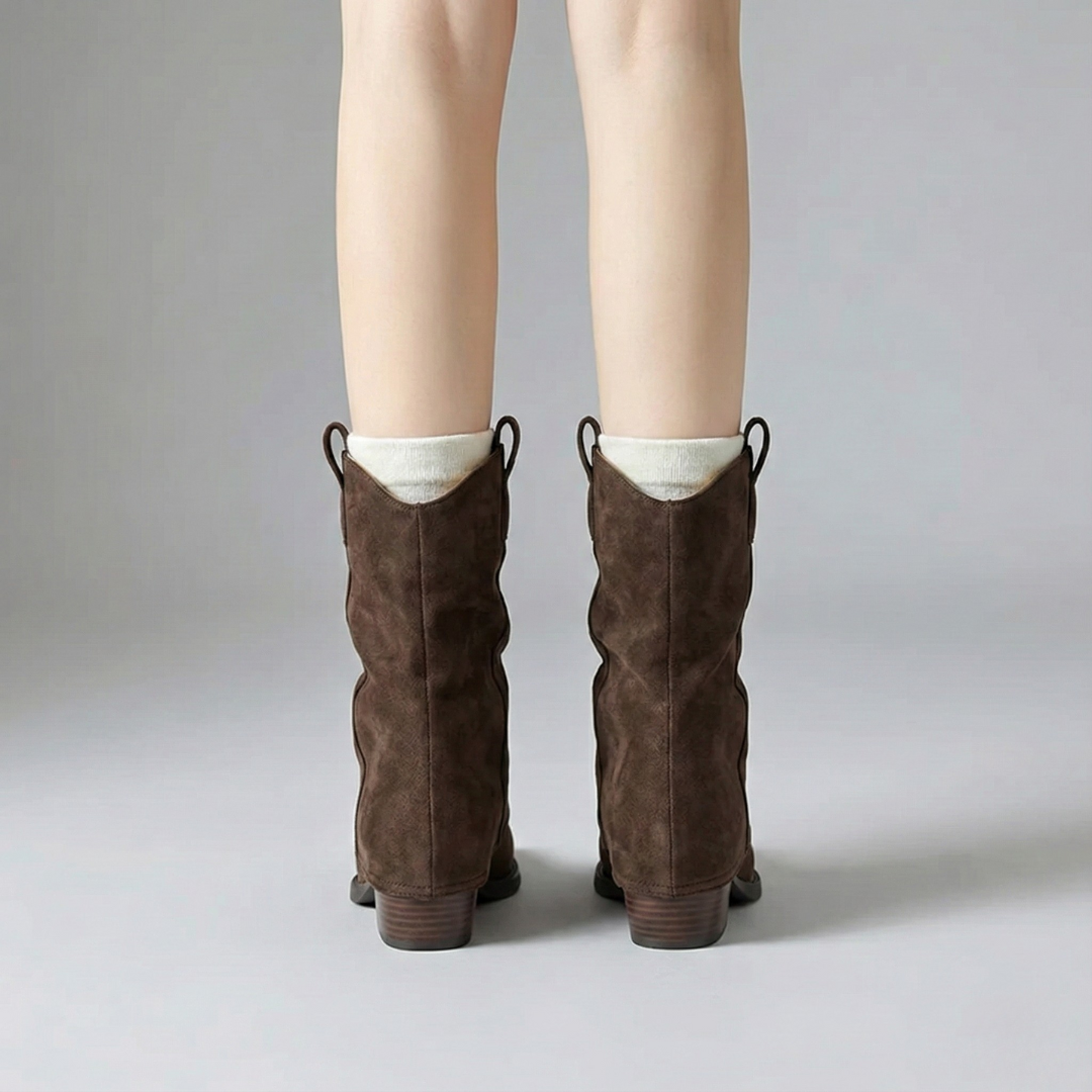 Audrey | Vintage Look Suede Boots