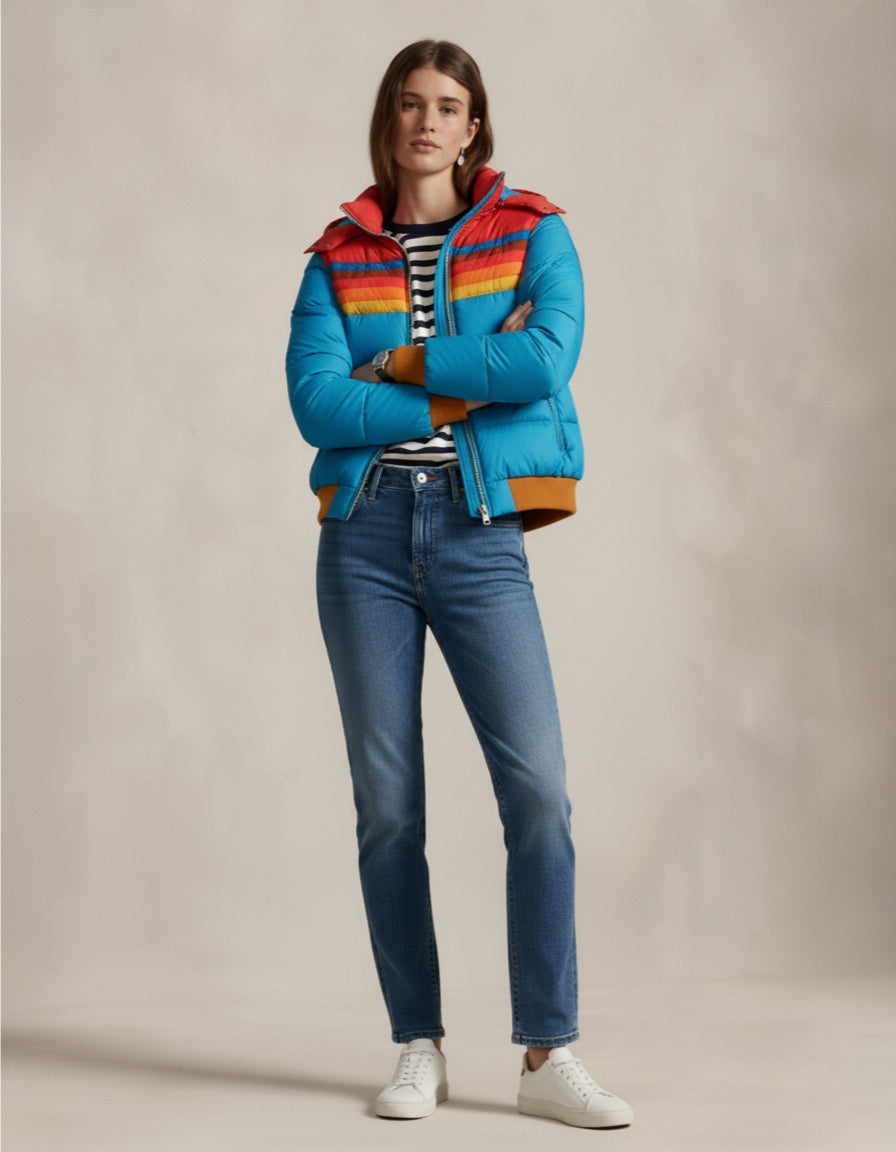 Heritage Retro Stripe Puffer Jacket