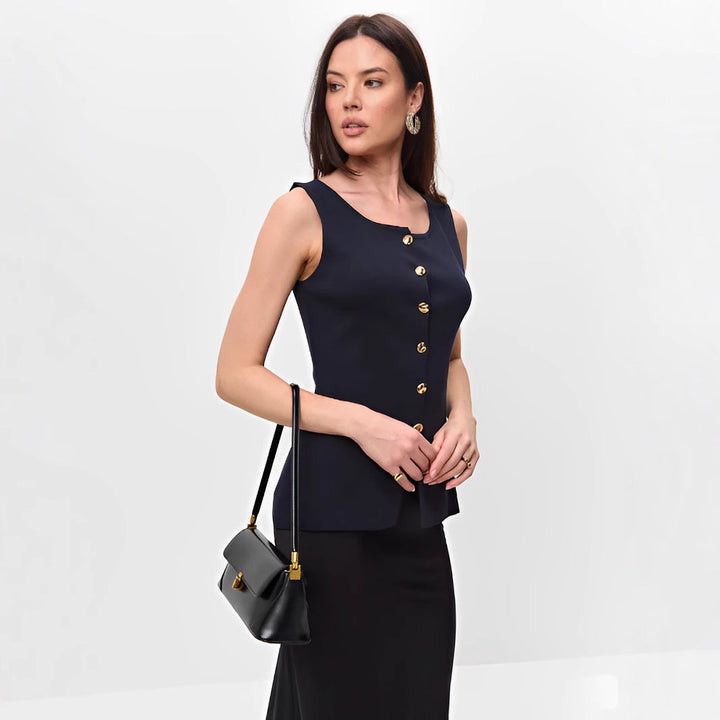 Gaby | Sleeveless Button Top