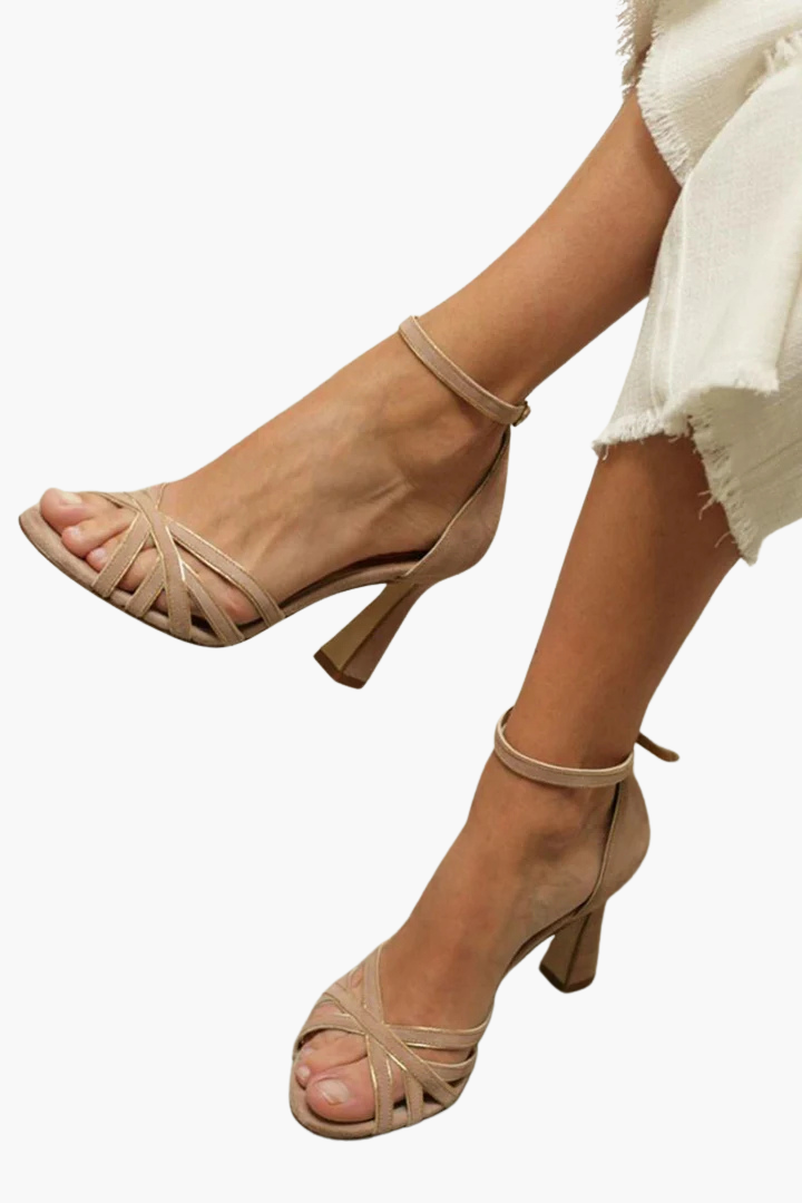 Elviera | Patchwork peep-toe sandals