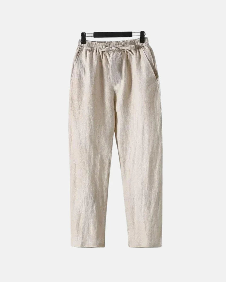Straight Fit Linen Pants