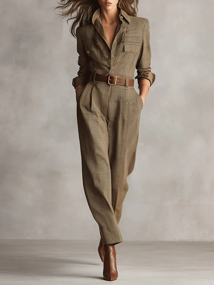 Brown Utility Jumpsuit