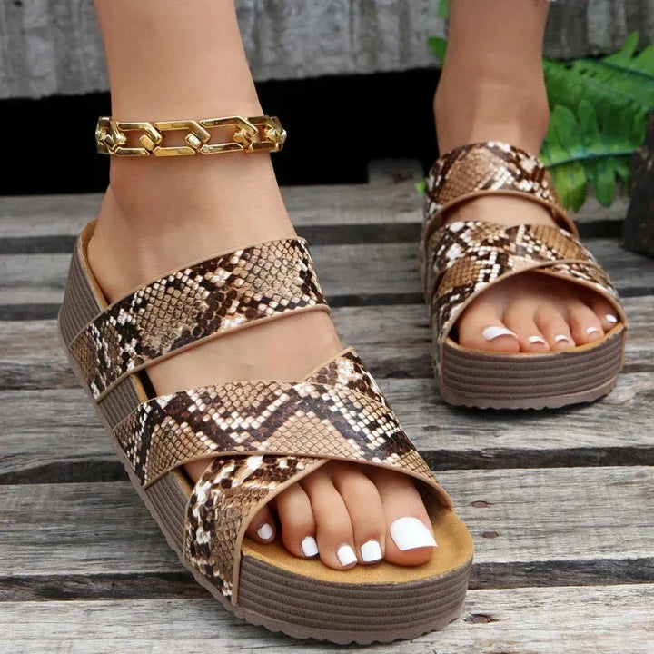 Sophie | Orthopedic Sandals (Snake Print)